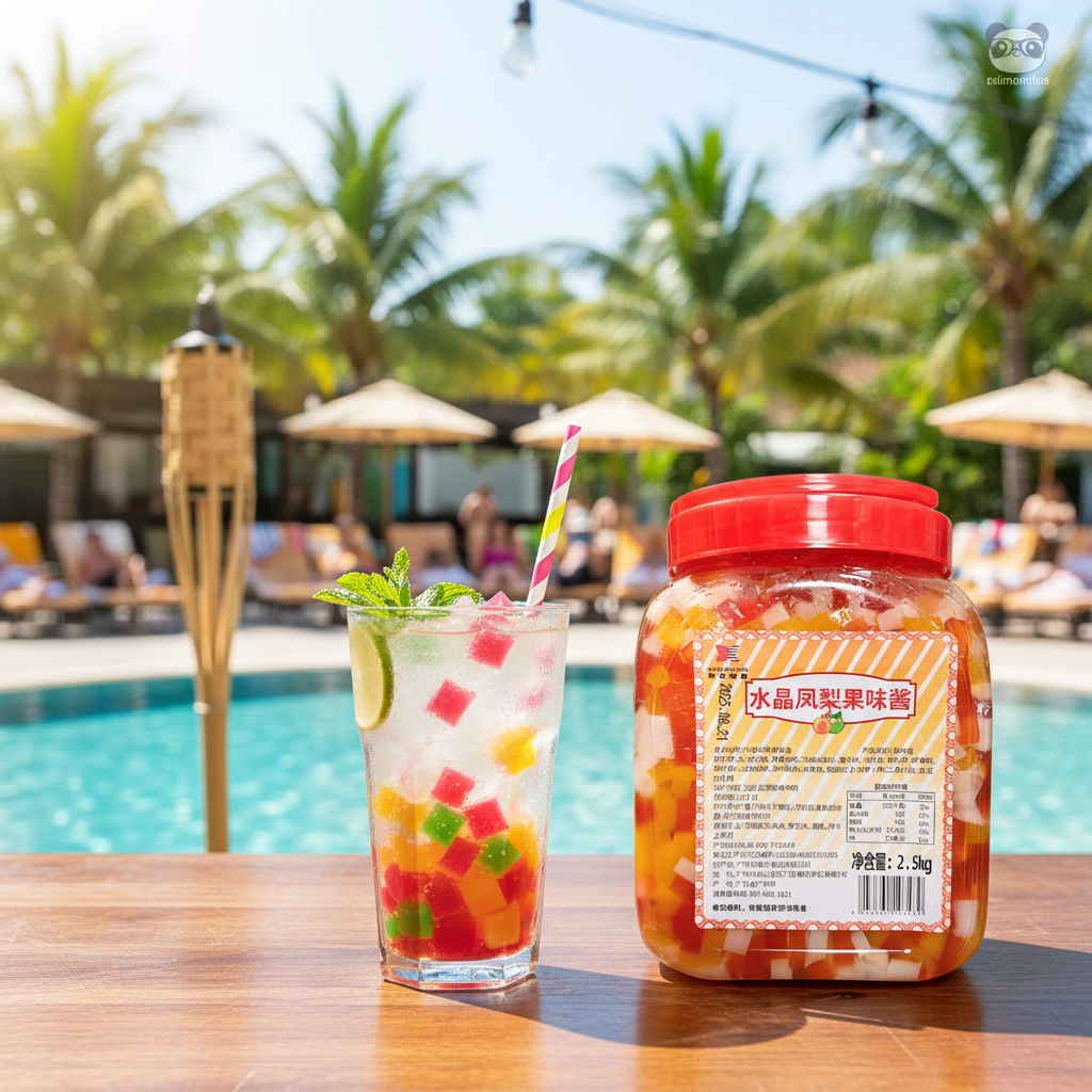 Cubos Gelatina Bubble Tea Pedaços Cristalizada 2,5kg - 水晶凤梨果味酱