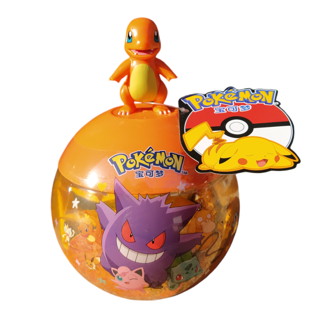 Balas sabor laranja e manga Pokémon com porta balas Charmander 120g