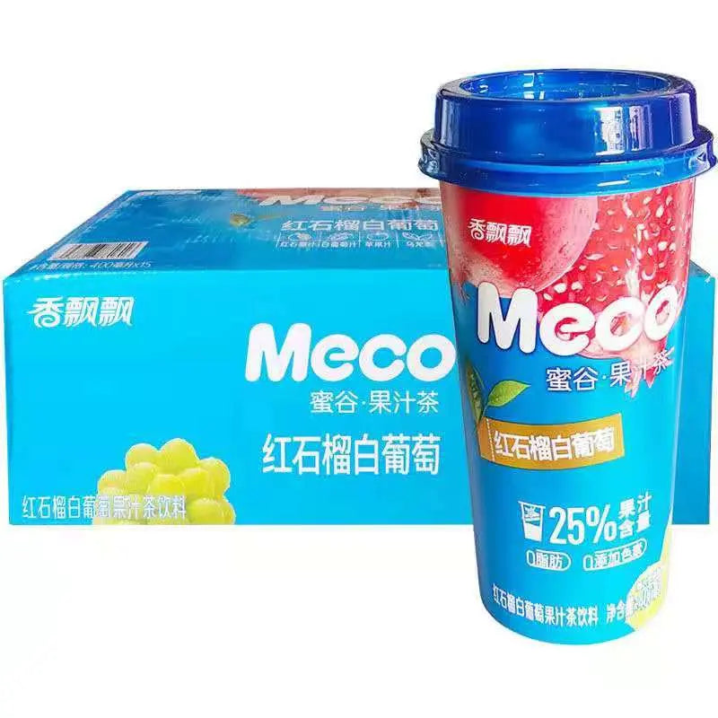 Meco Chá Frutado de Romã e Uva Branca(香飘飘蜜谷果汁茶红石榴白葡萄)- Xiangpiaopiao 400ml
