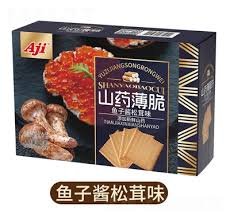 Biscoito de Inhame Crocante(山药薄脆)Sabor Caviar e Matsutake - Aji 220g