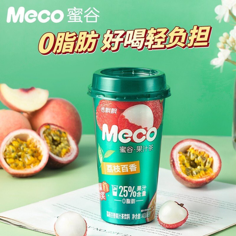 Chá de Frutas Meco(香飘飘蜜谷果汁茶)- Lichia e Maracujá 400ml
