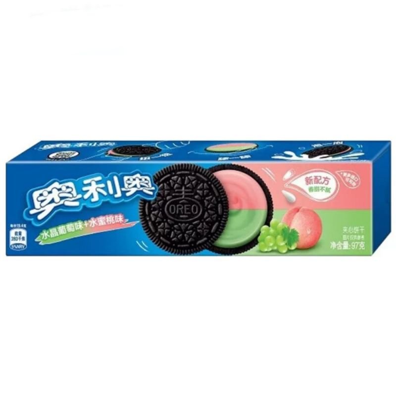 Biscoito Oreo Sabor Uva e Pêssego(奥利奥缤纷双果味夹心饼干)- Oreo 97g