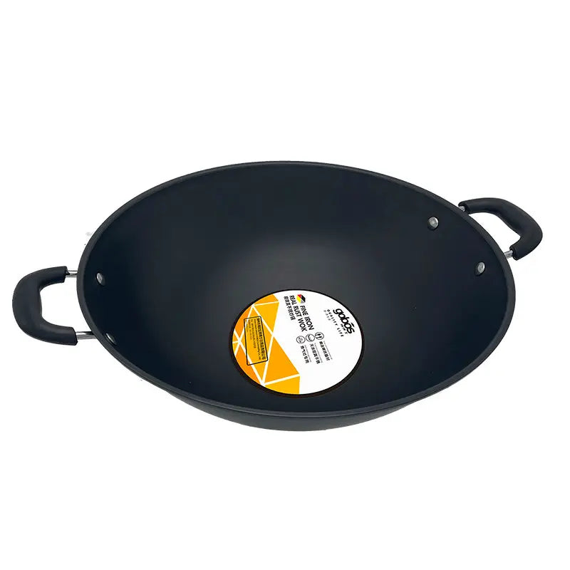 Wok de Aço Carbono 38cm(刚博士38cm硬质炒锅)- Duplas Alças