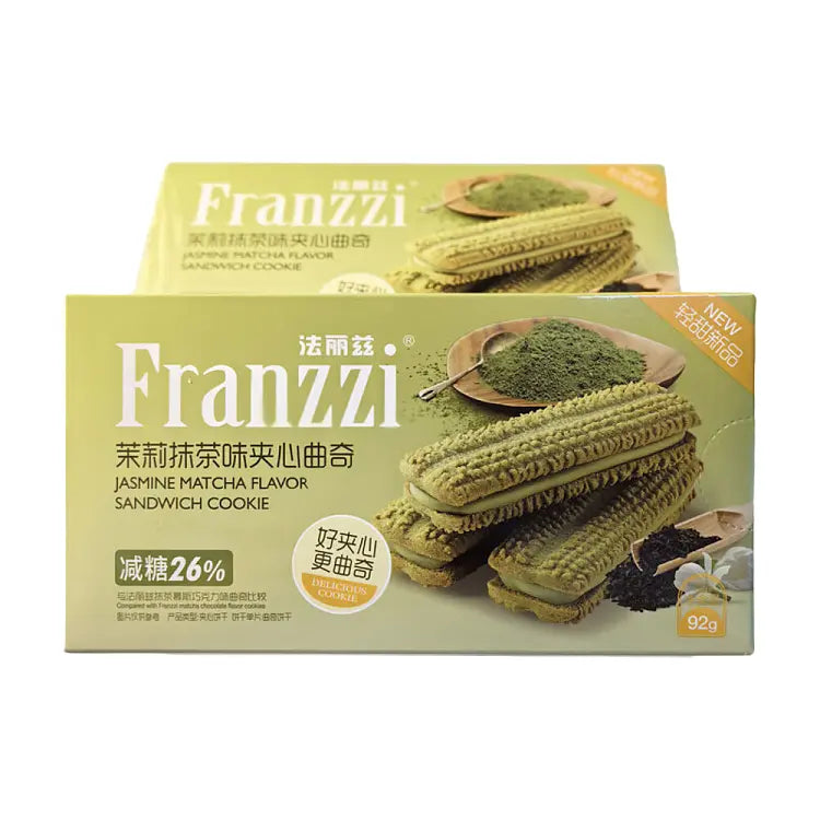 Biscoito Sanduíche Matcha Jasmim(茉莉抹茶味夹心曲奇)- Franzzi 92g