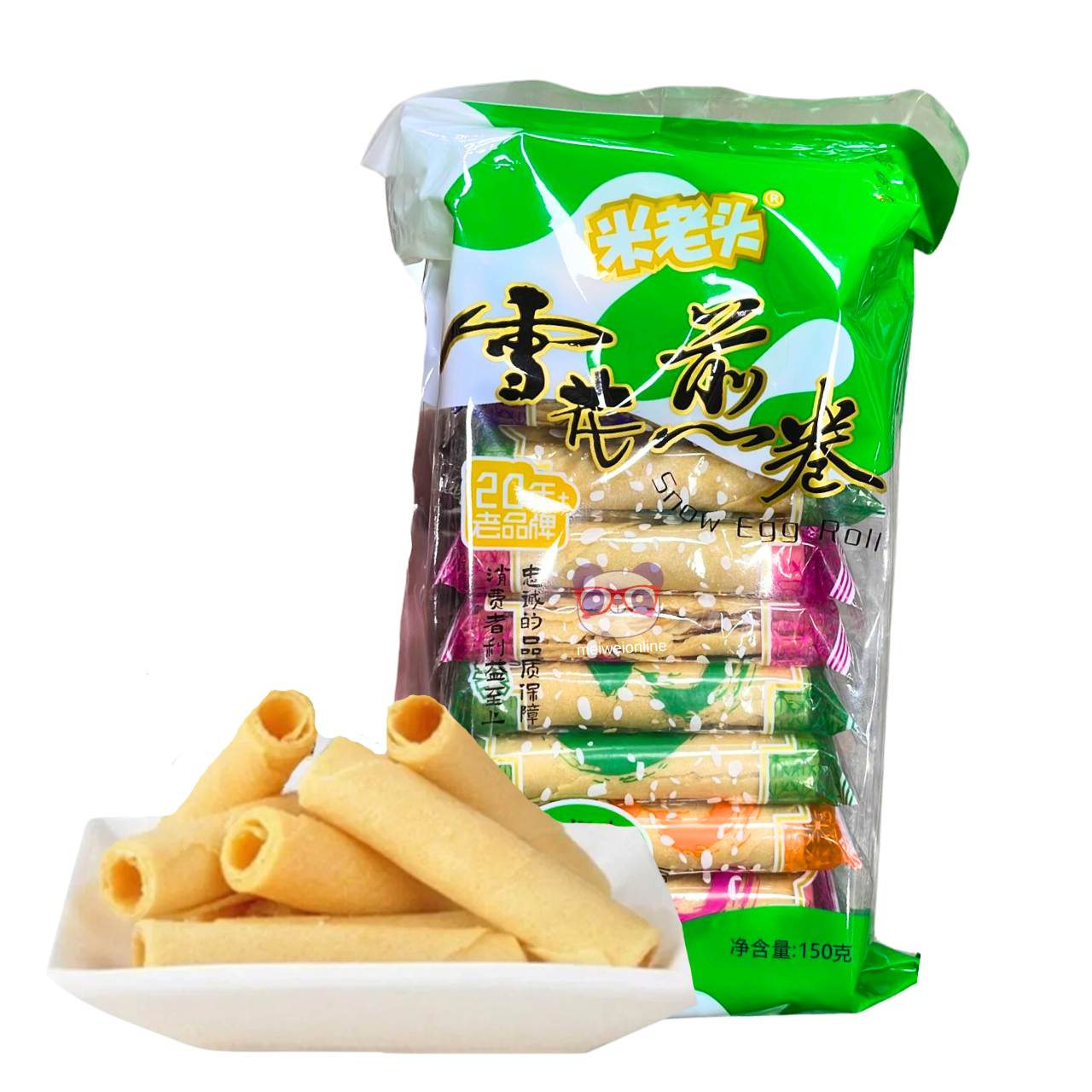Rolinho de ovo sabor leite de coco - Mi LaoTou 150g