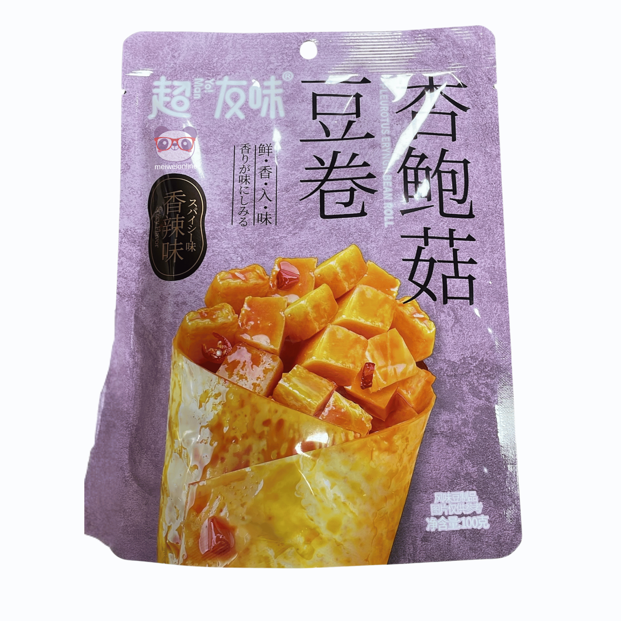 Mei Wei Rolinhos de tofu com cogumelo rei picante 超友味 杏鲍菇豆卷 香辣味 pacote 100g