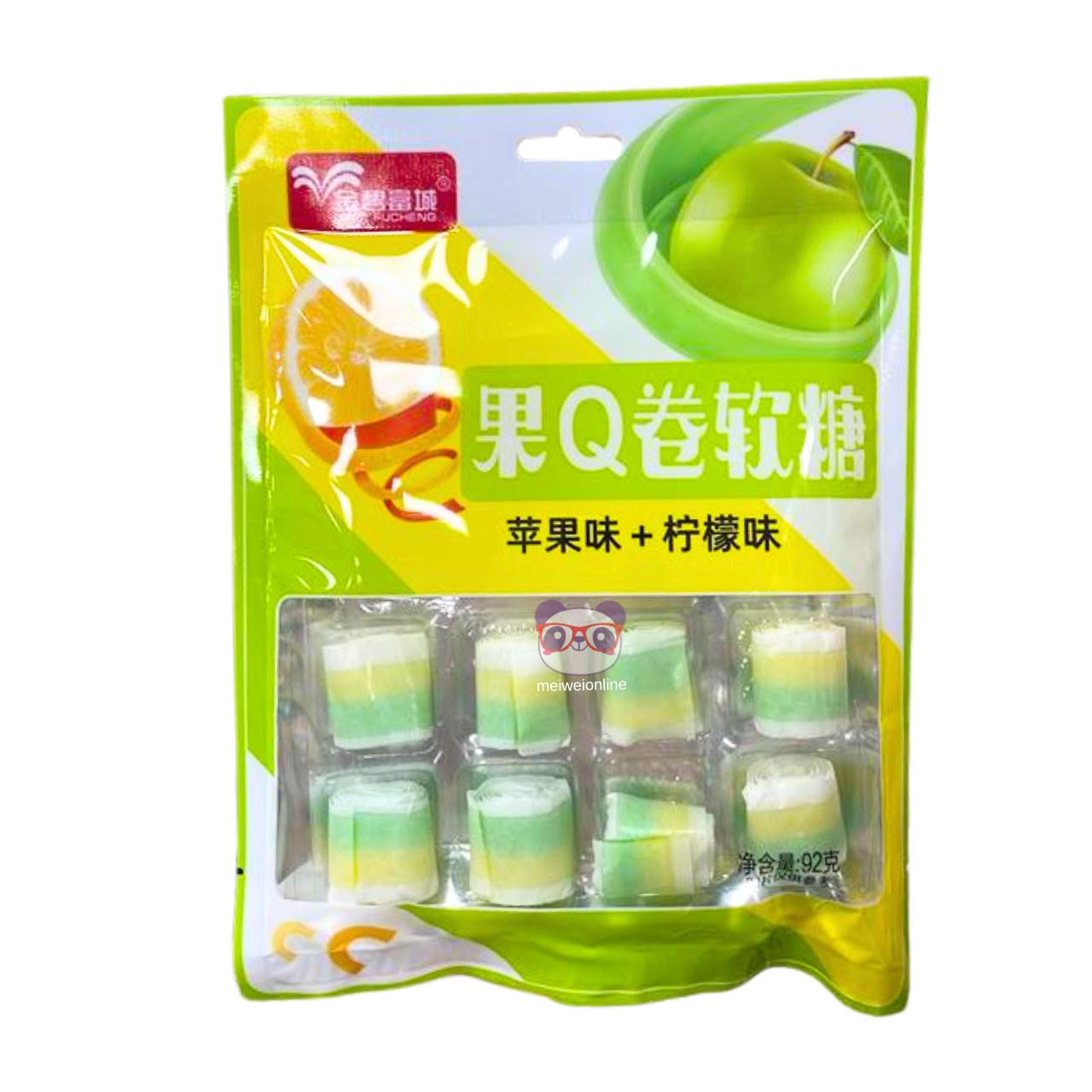 Rolinhos sabor maçã verde e limão - Jinbi Fucheng 92g