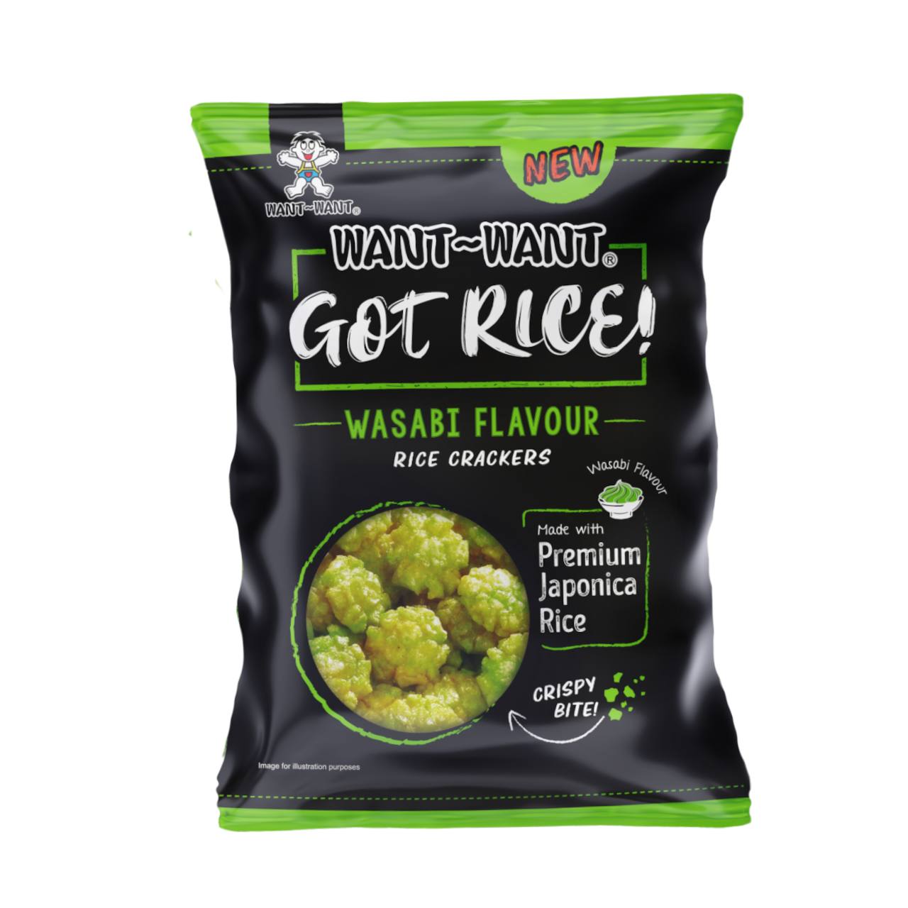 Salgadinho de arroz sabor wasabi - Want Want 85g