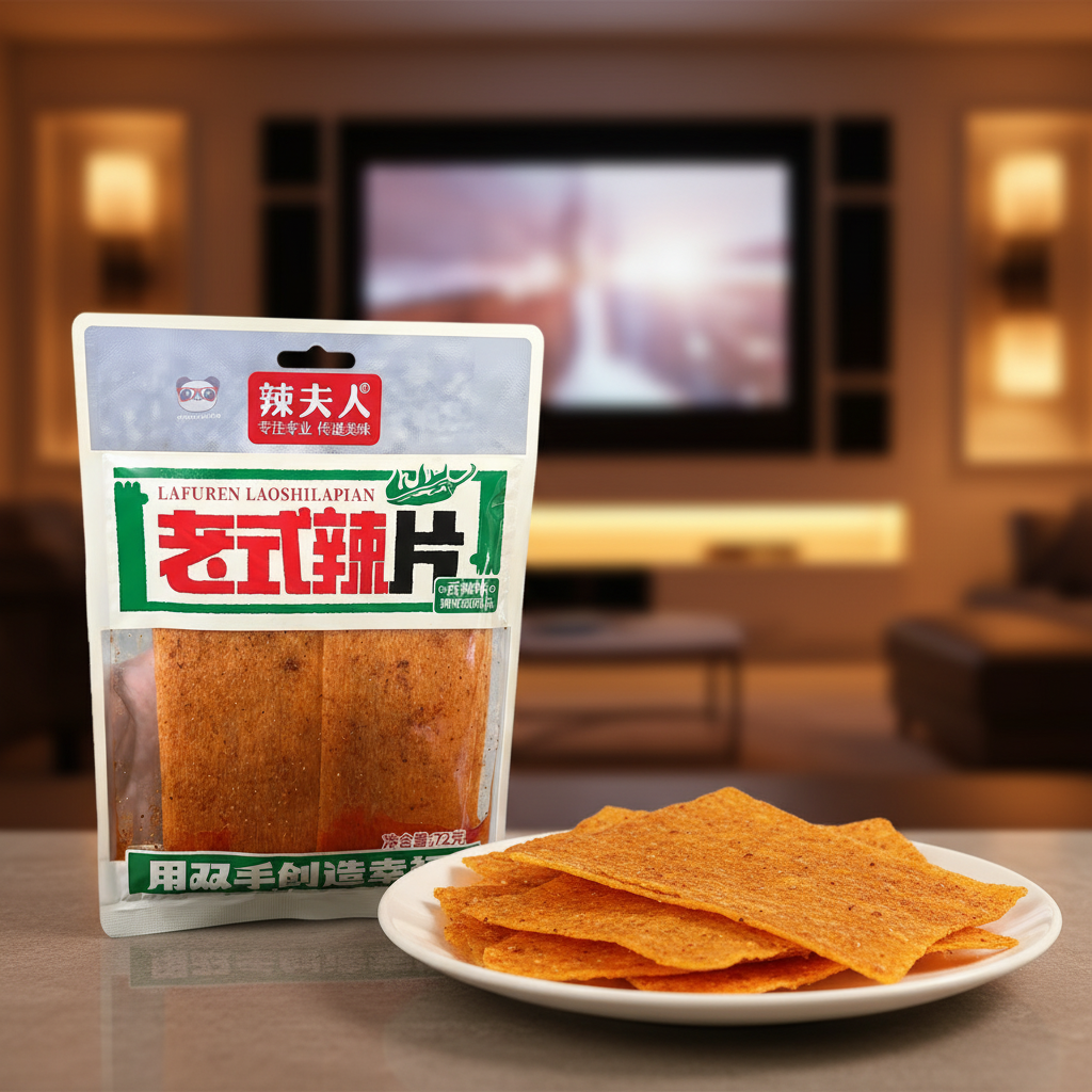 Snack de Massa de Trigo Apimentado Lafuren 72g - 辣夫人 老式辣片 | Petisco Chinês Picante
