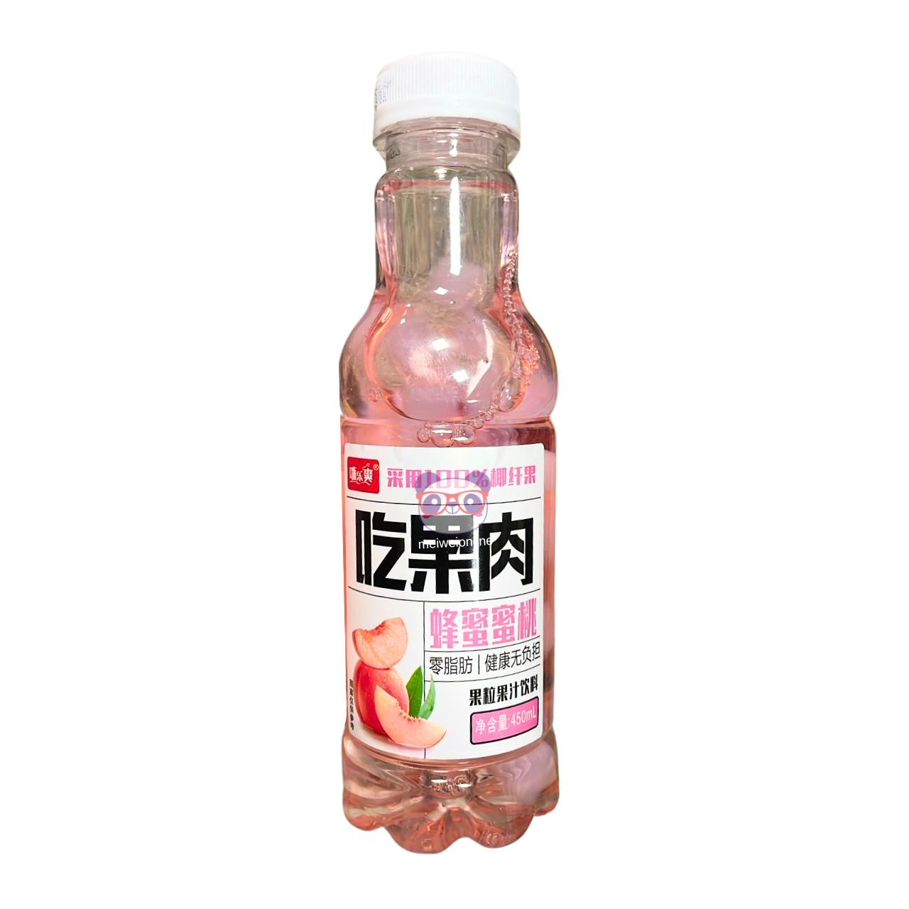 Suco composto sabor pêssego e mel com cubos de nata de coco - Jiaozuo 450ml