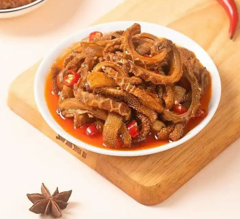 Tripa crocante com molho de gergelim picante - Qiao Fuwa 70g