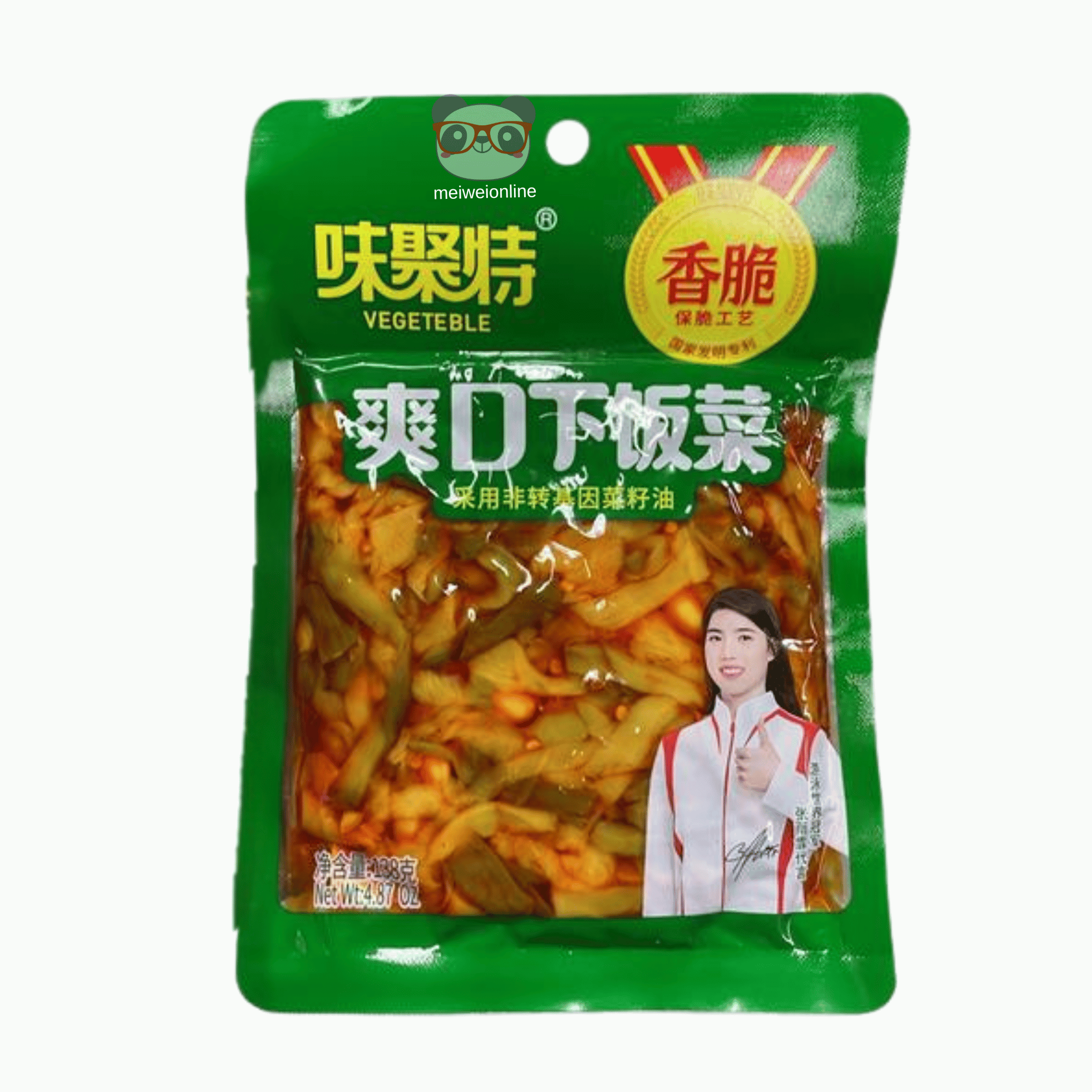 Vegetal em conserva picante Shuang DT 80g Weijuqing embalagem original produto chinês Mei Wei