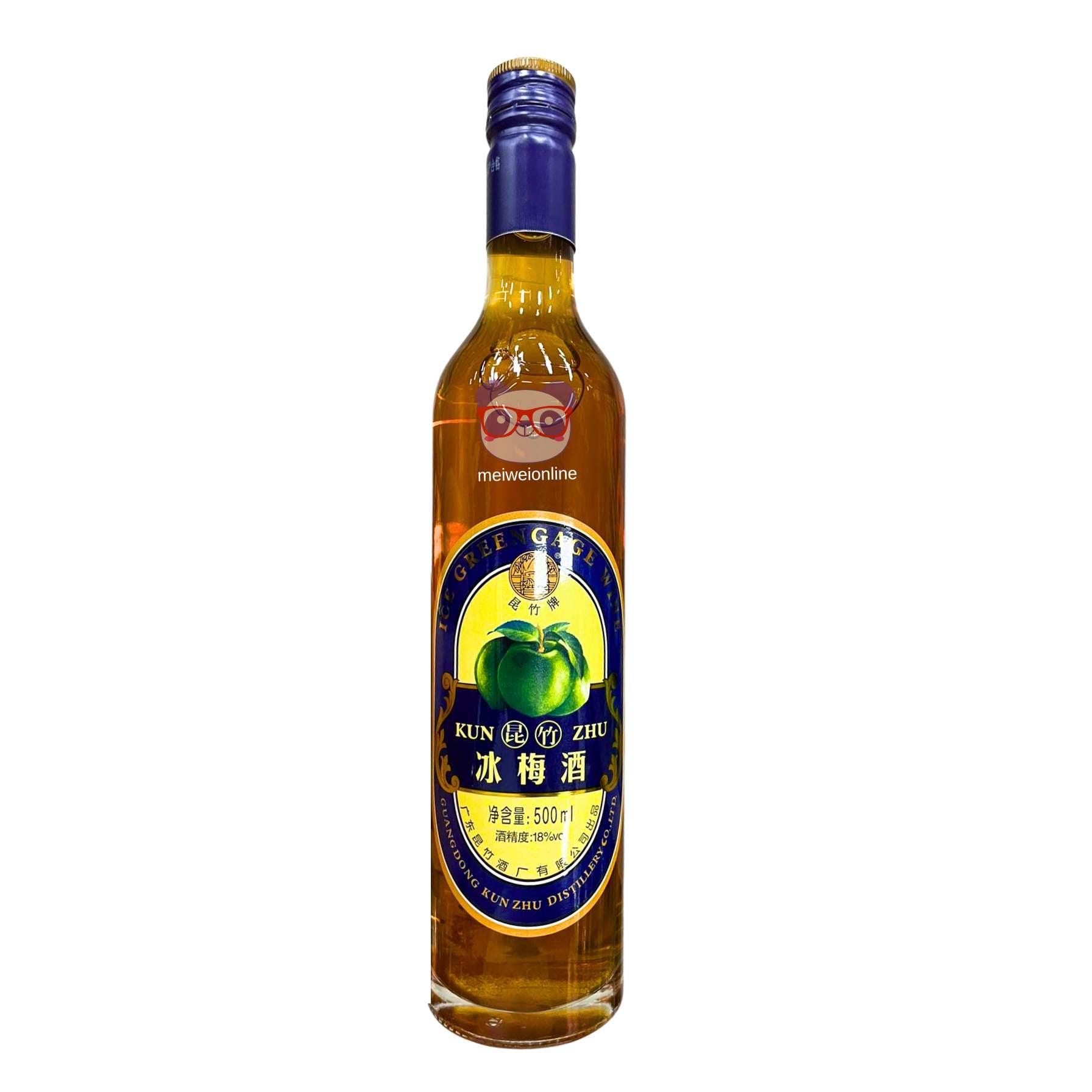 Vinho de ameixa verde 18% - Kunzhu 500ml