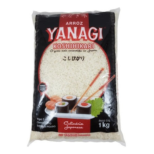 Arroz Japonês Grão Curto Koshihikari 1kg - Yanagi