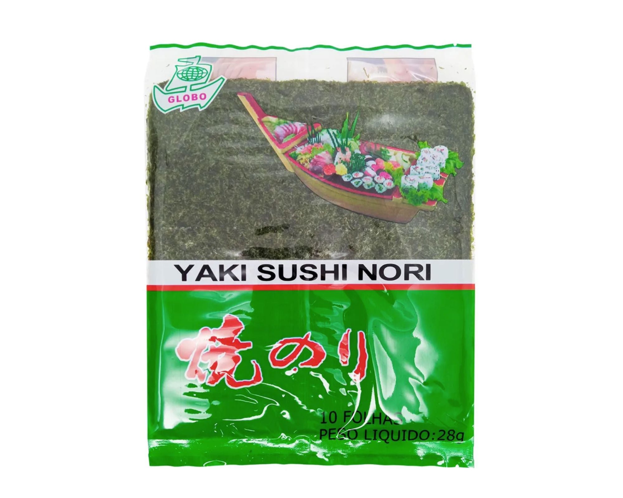 Alga Marinha Nori C/ 10 Folhas (yaki Sushi Nori) Globo - Mei Wei