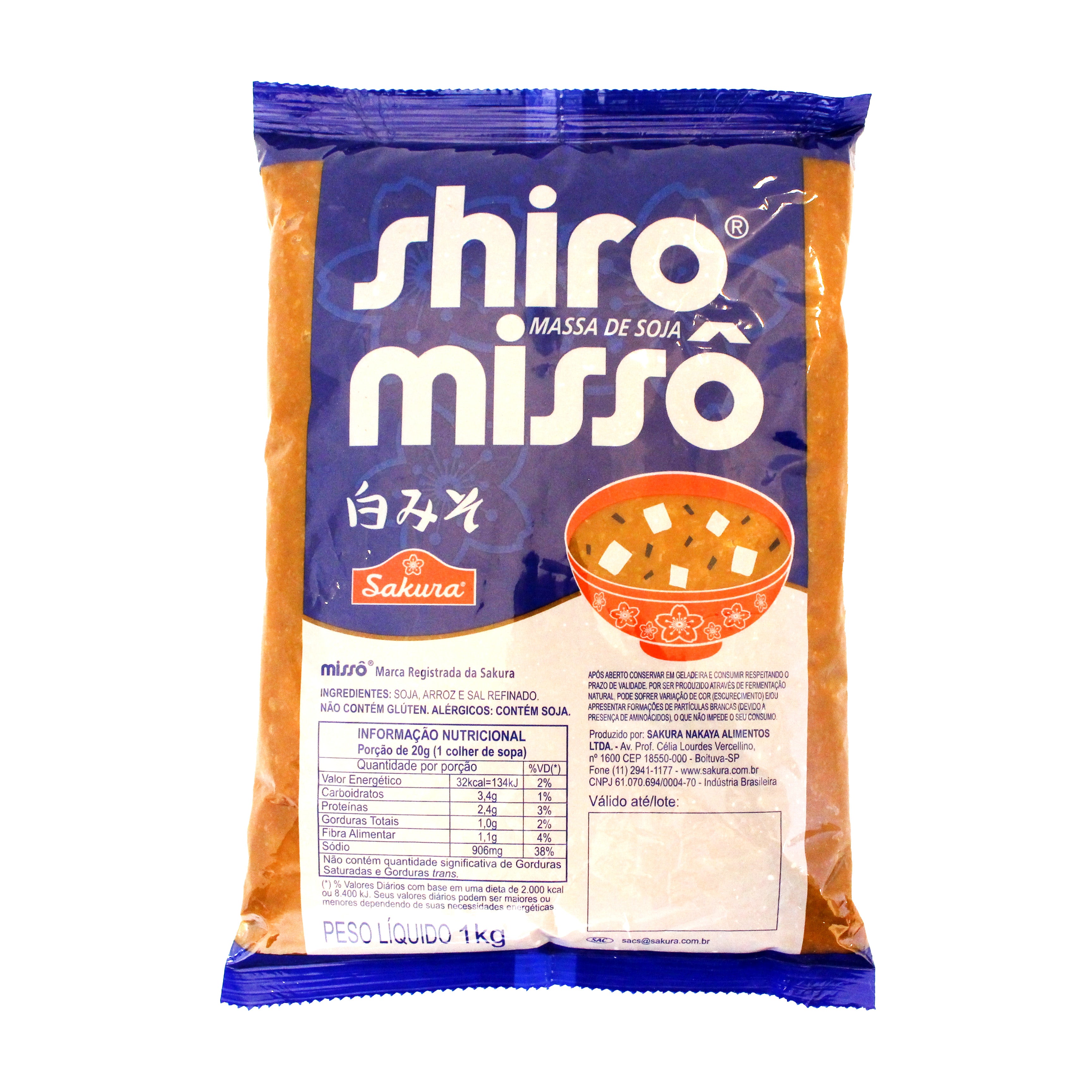 Missô Shiro Branco Pasta de Soja em Pacote - Sakura - 1kg
