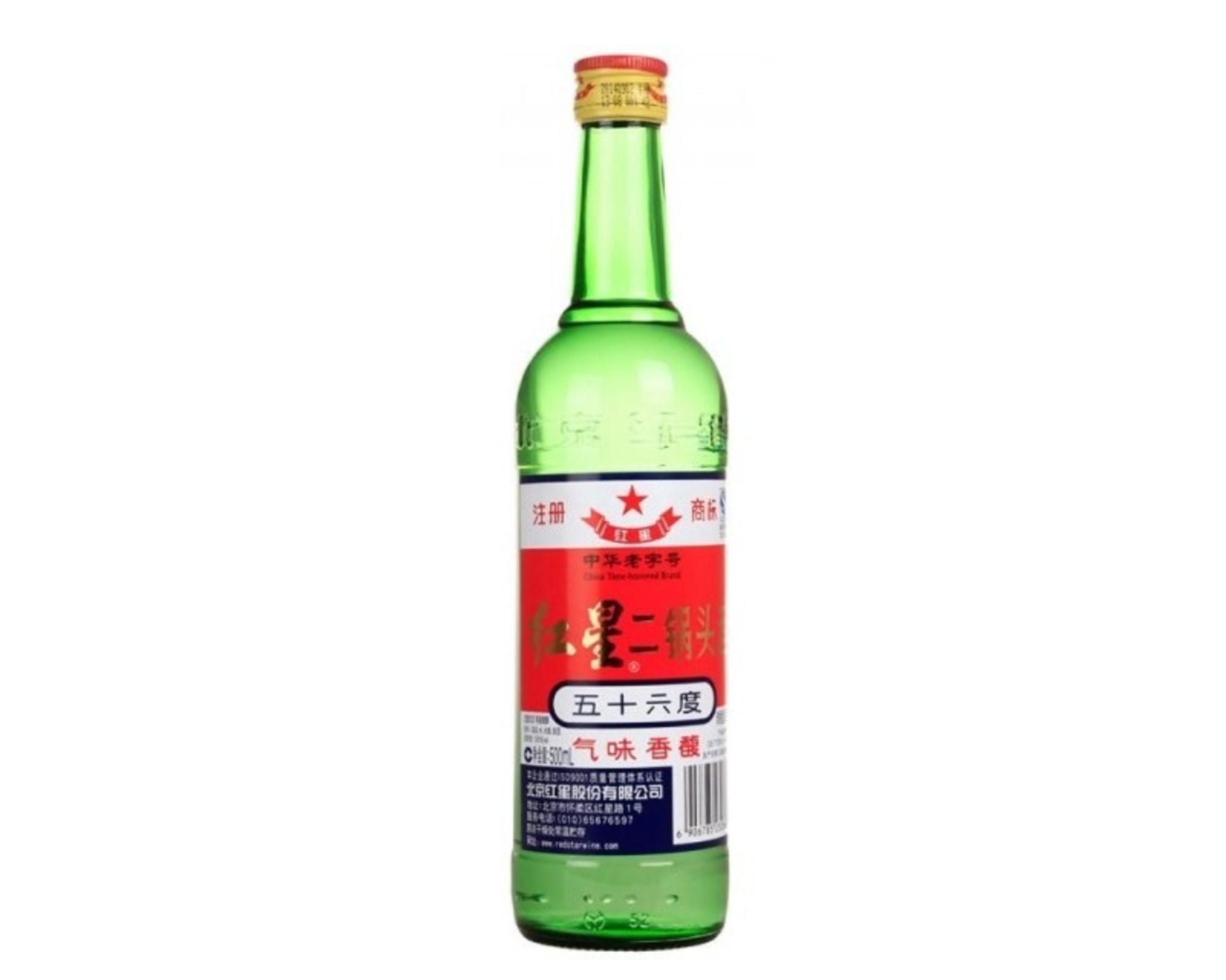 Baijiu Chinês Red Star Erguotou 500ml - 红星二锅头 纯粮清香型白酒