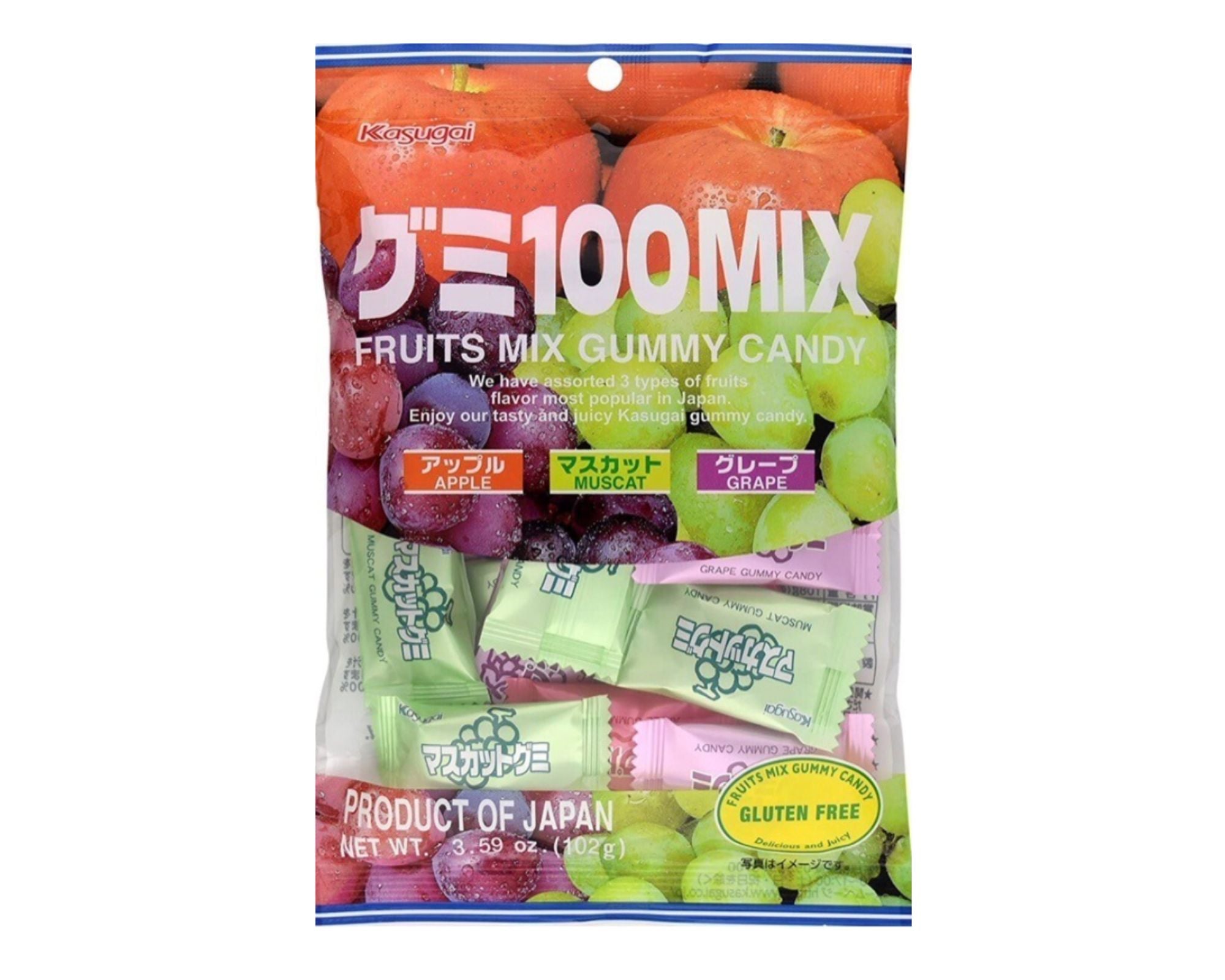 Bala gelatinosa mix de frutas (Fruit Mix Gummy) - Kasugai 102g