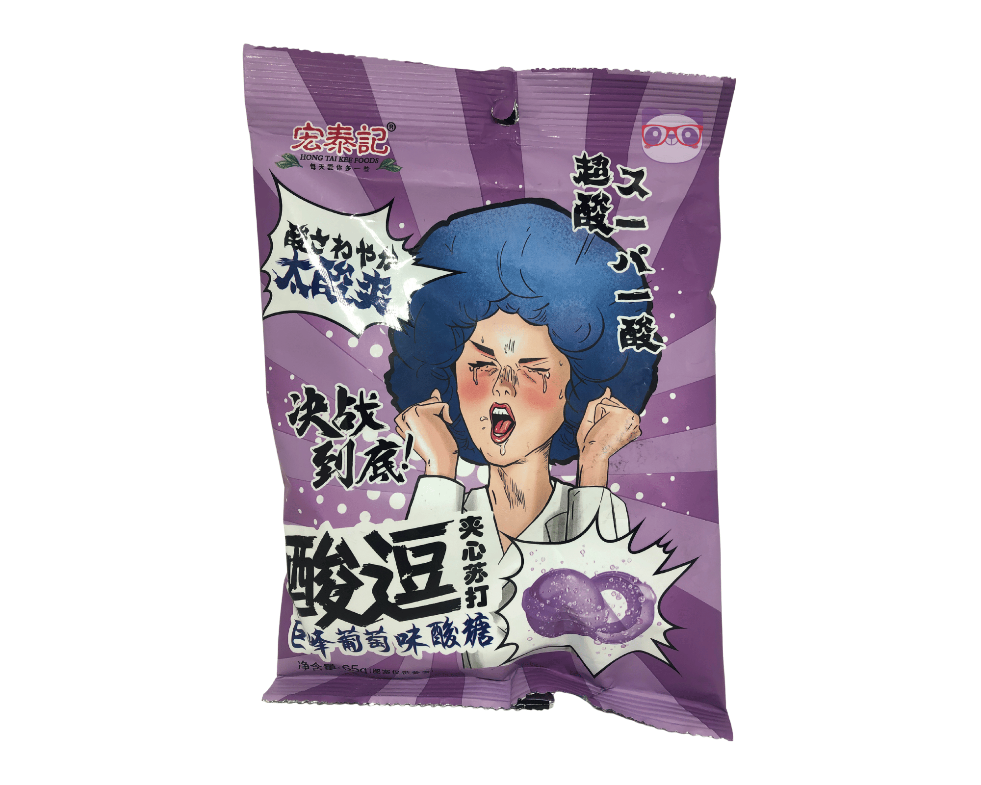Bala chinesa super azeda sabor uva - Hong Tai 65g