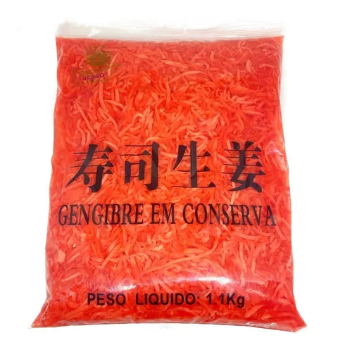 Gengibre Rosado Em Lascas Conserva 1kg Sushi Ginger - Mei Wei
