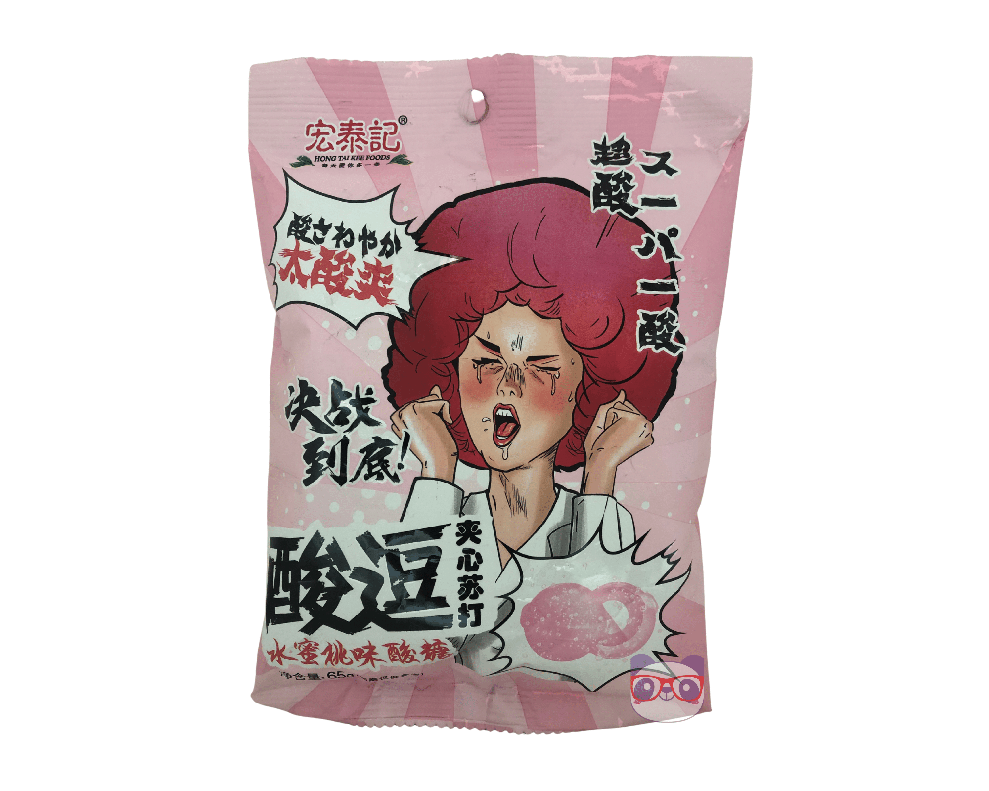 Bala chinesa super azeda sabor pêssego - Hong Tai 65g