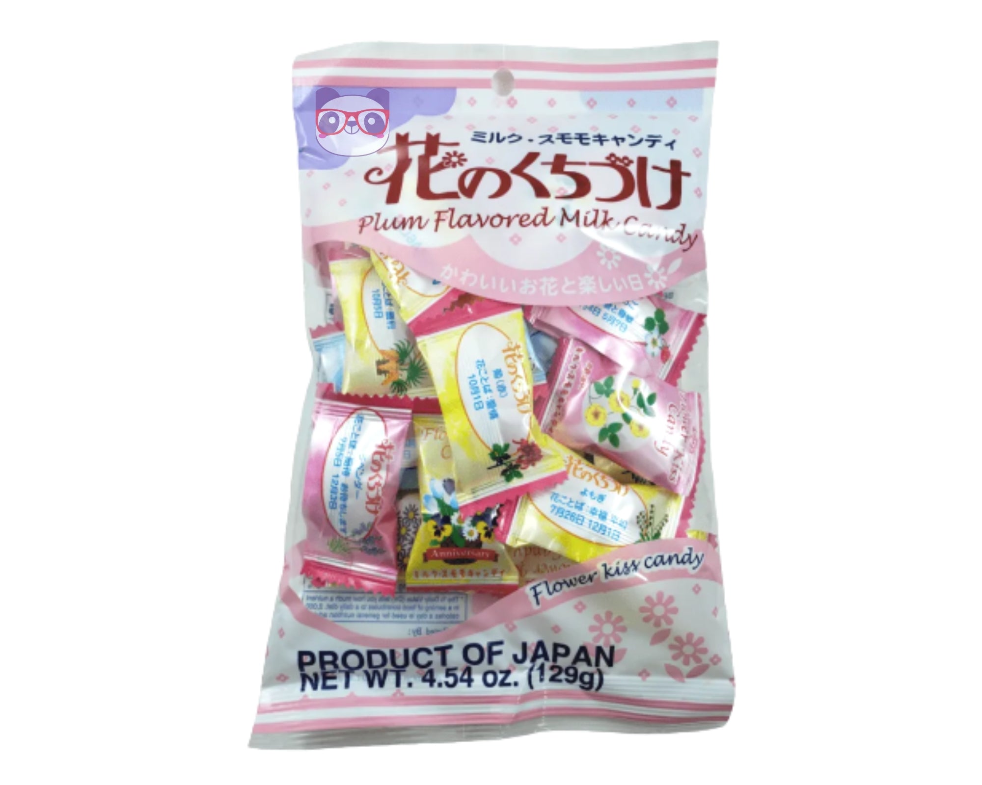 Bala de leite condensado com aroma de ameixa e flores (Flower Kiss Candy) - Kasugai 129g