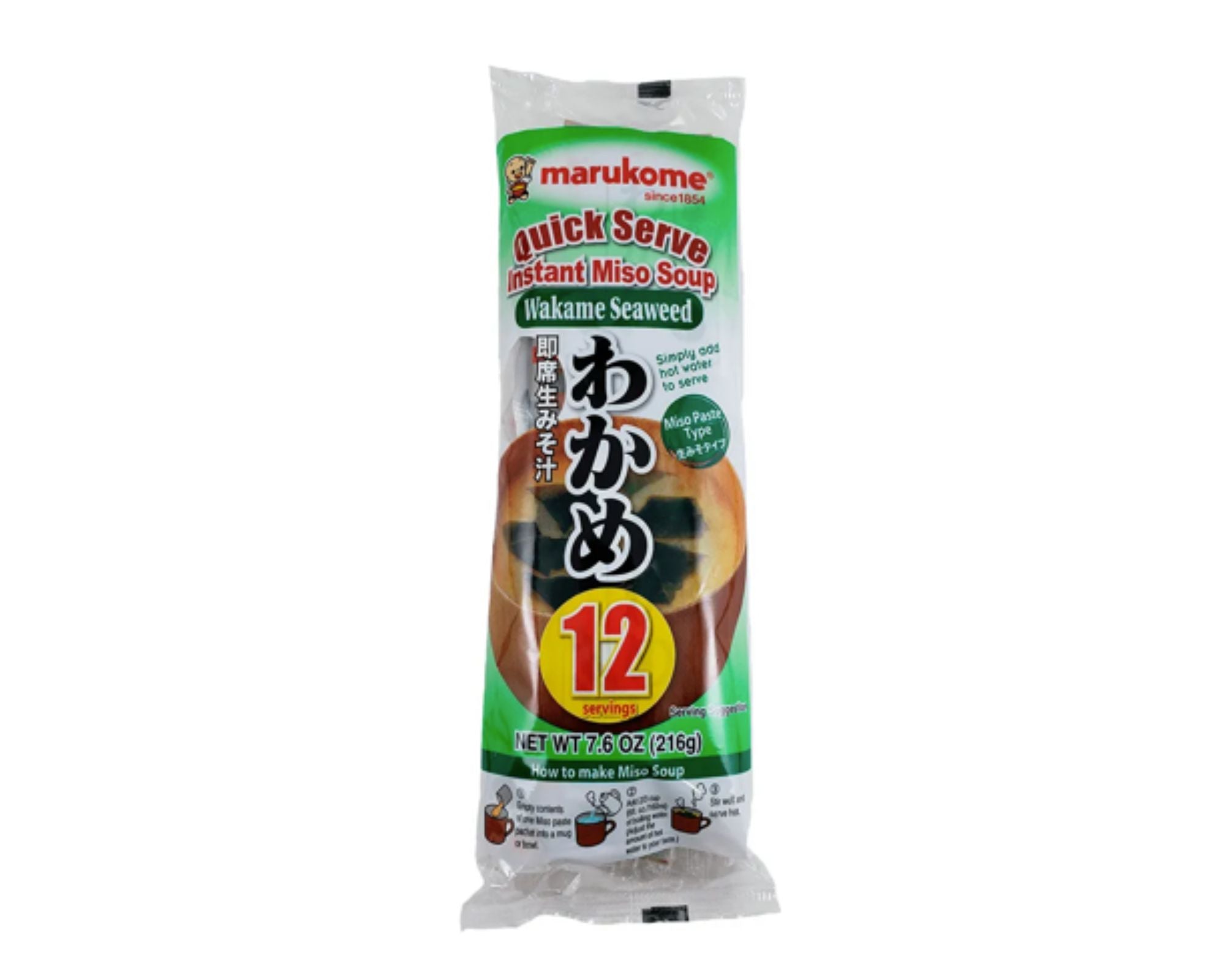 Missoshiro Intântaneo com Wakame Japonês - Marukome 216g