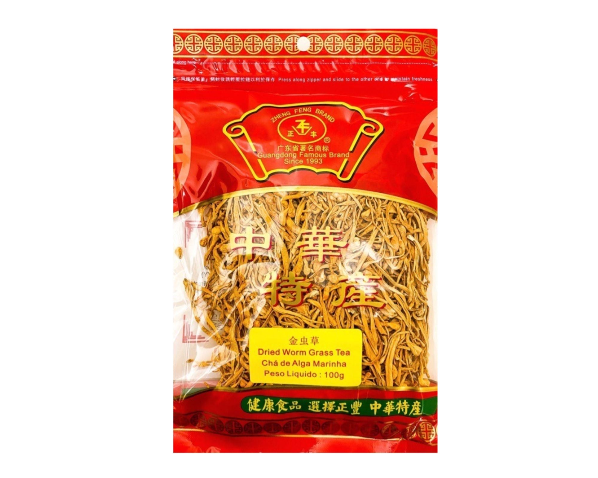 Cogumelo Cordyceps desidratado - Zheng Feng Brand 100g