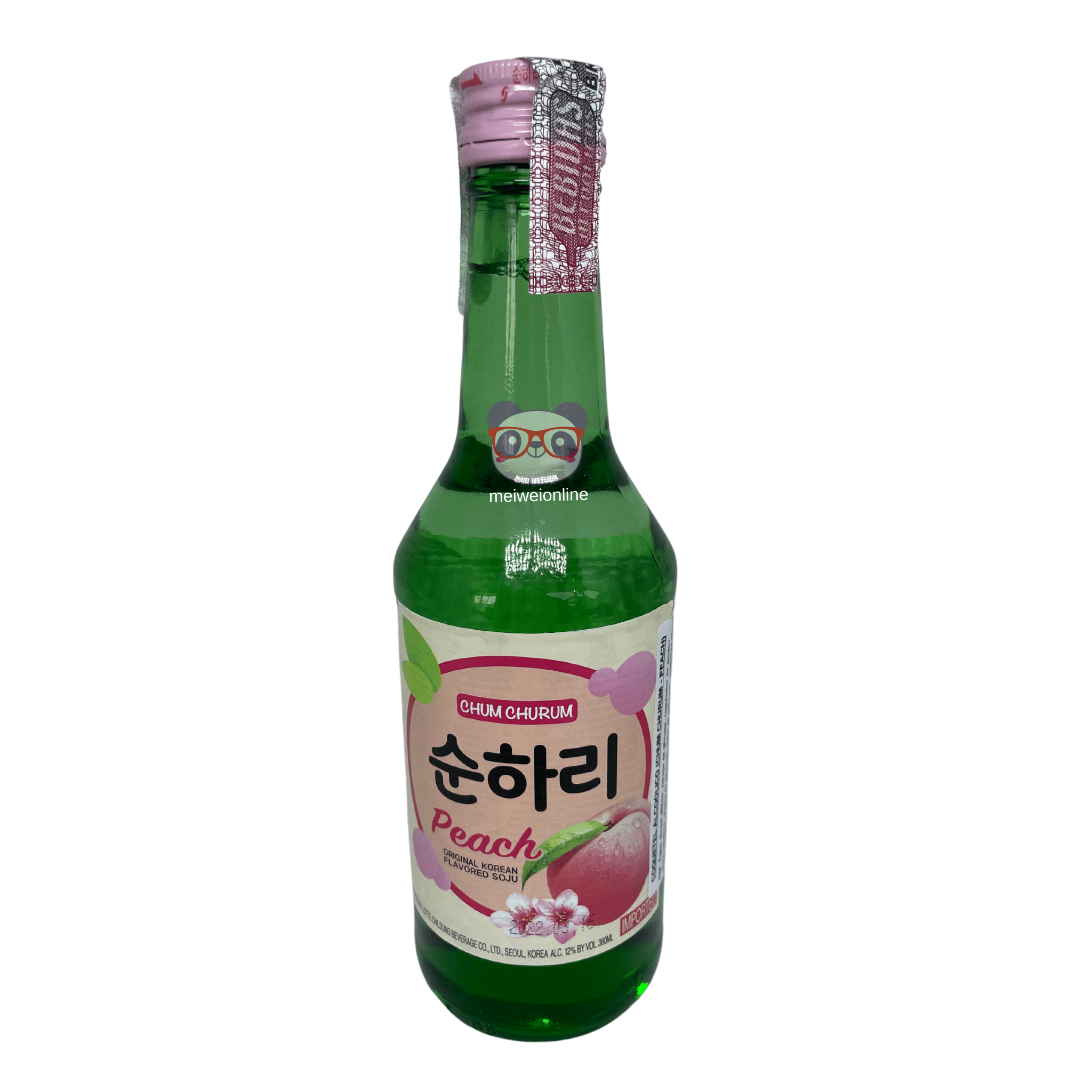 Soju sabor Peach - Pêssego - Chum Churum 360ml - Mei Wei