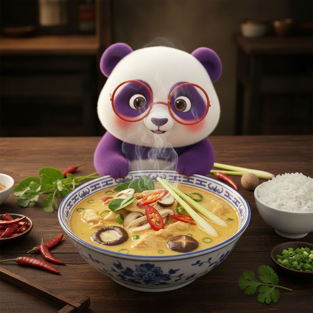 Mei Wei: Tom Kha Gai, sopa tailandesa cremosa de coco com frango e galangal