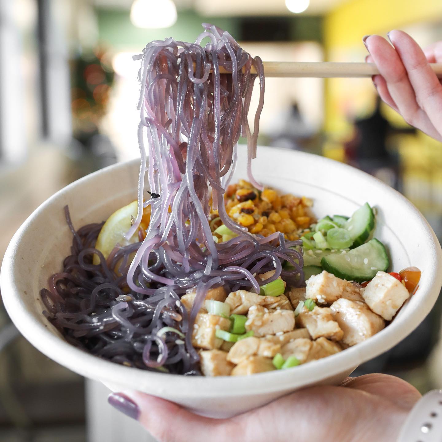 Macarrão de batata doce roxa (purple potato noodles) - Hualian 900g