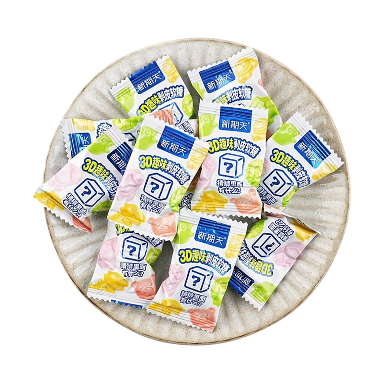 Bala de goma descascável 3D sabor morango, manga e maçã verde - Tala's 60g