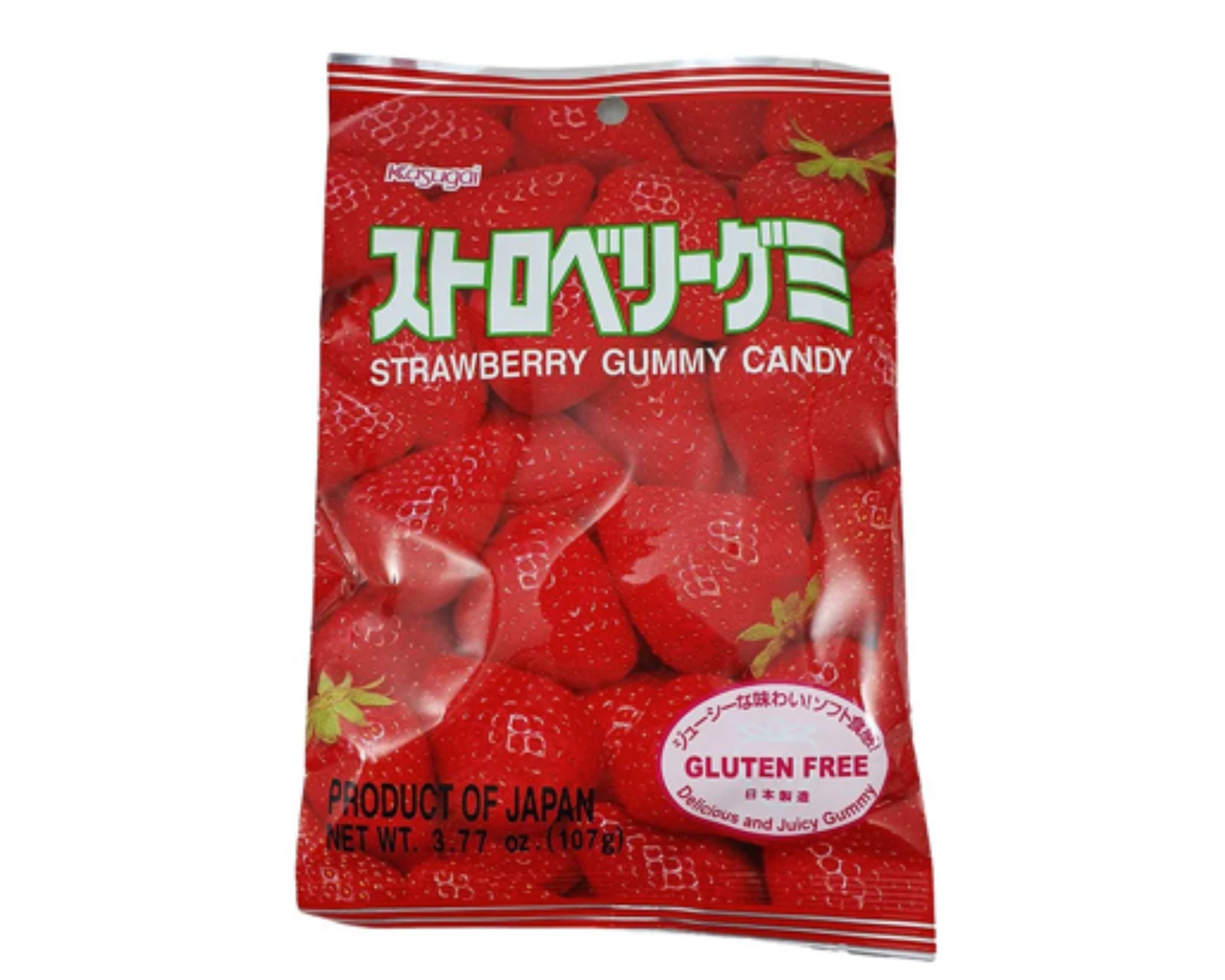 Bala Gelatinosa sabor morango (Strawberry Gummy) - Kasugai 120g