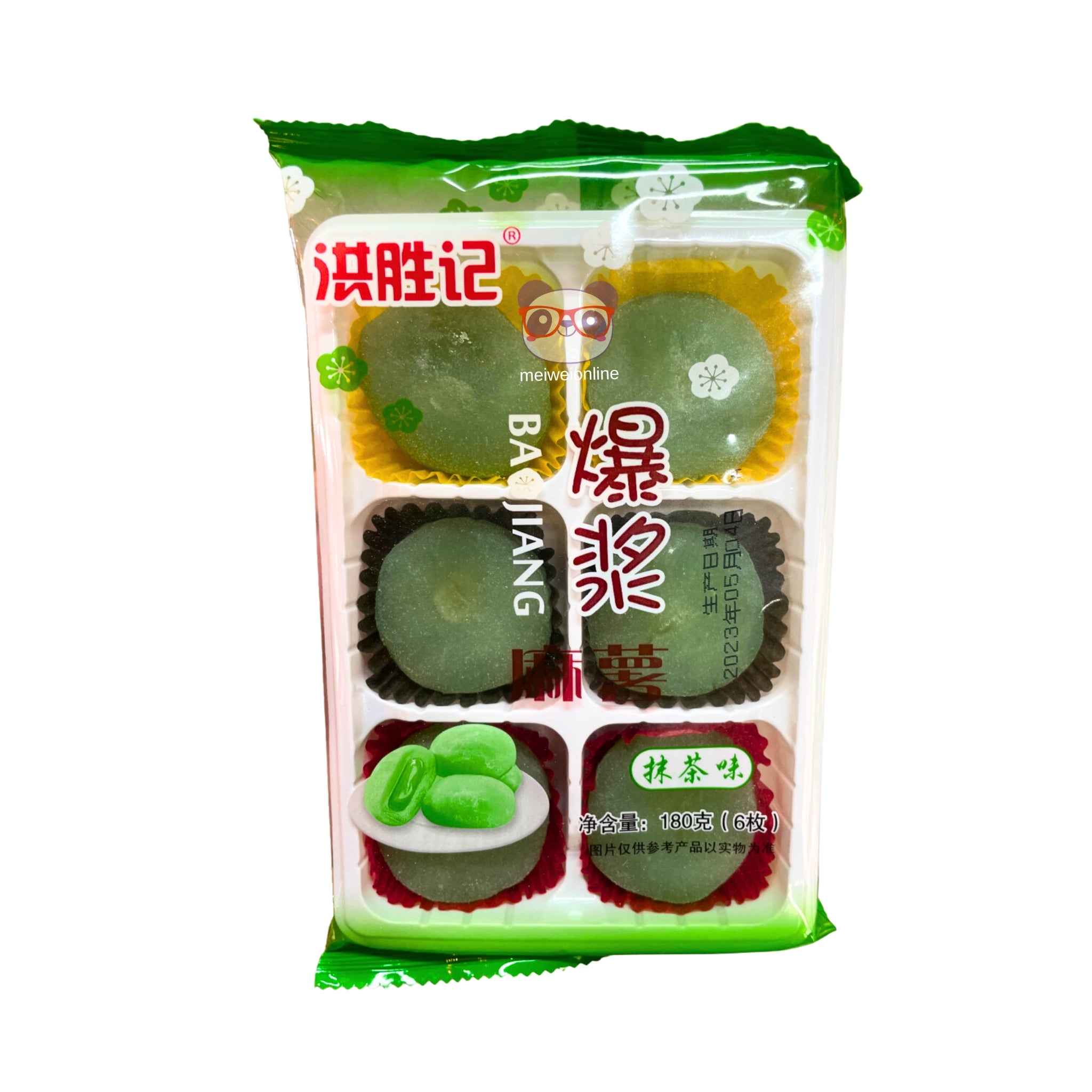 Popping mochi sabor matcha Baojiang 180g (6un)