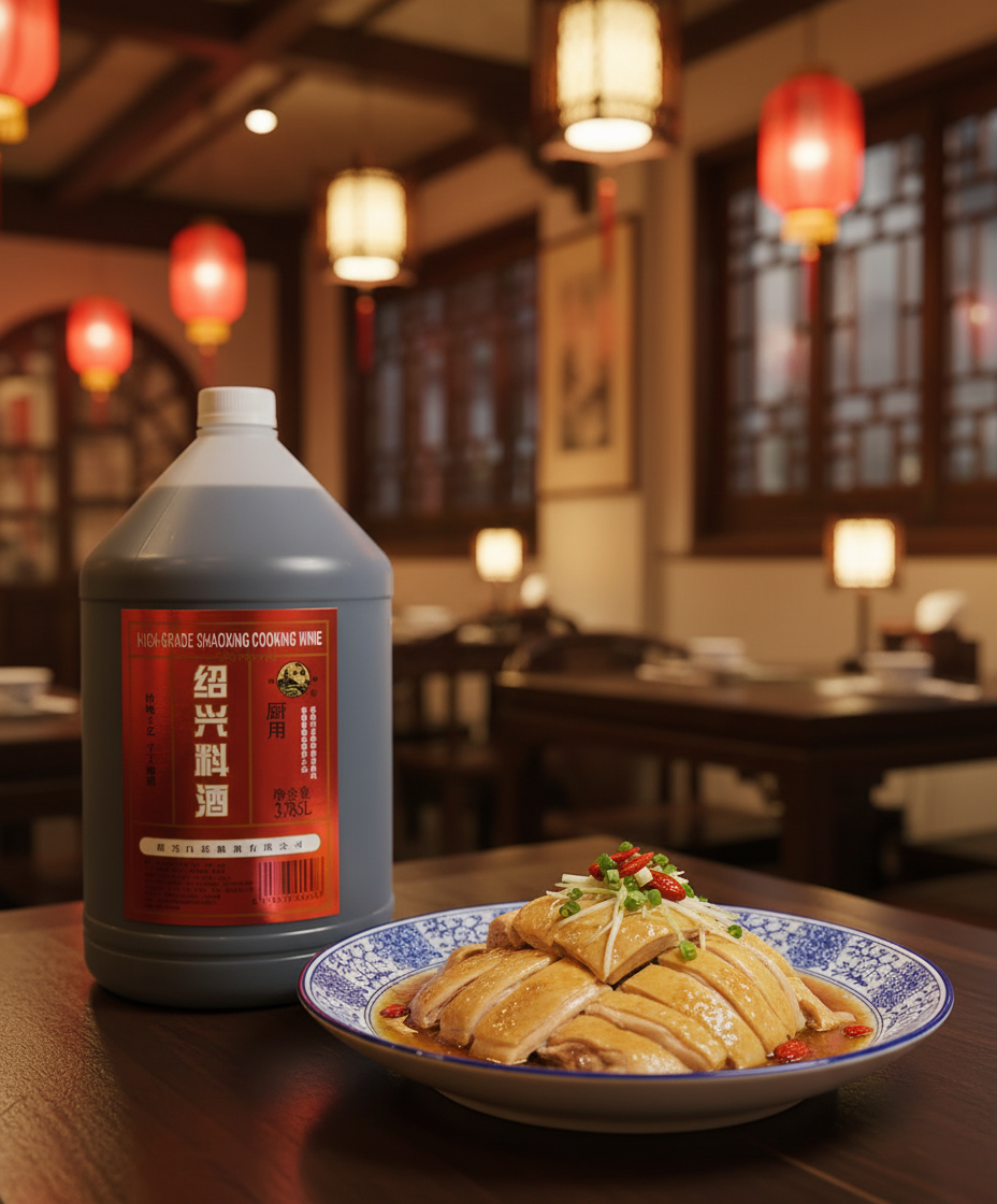 Vinho de arroz (Shaoxing)  (白塔厨用绍兴料酒) - Gu Yue Long Shan 3L