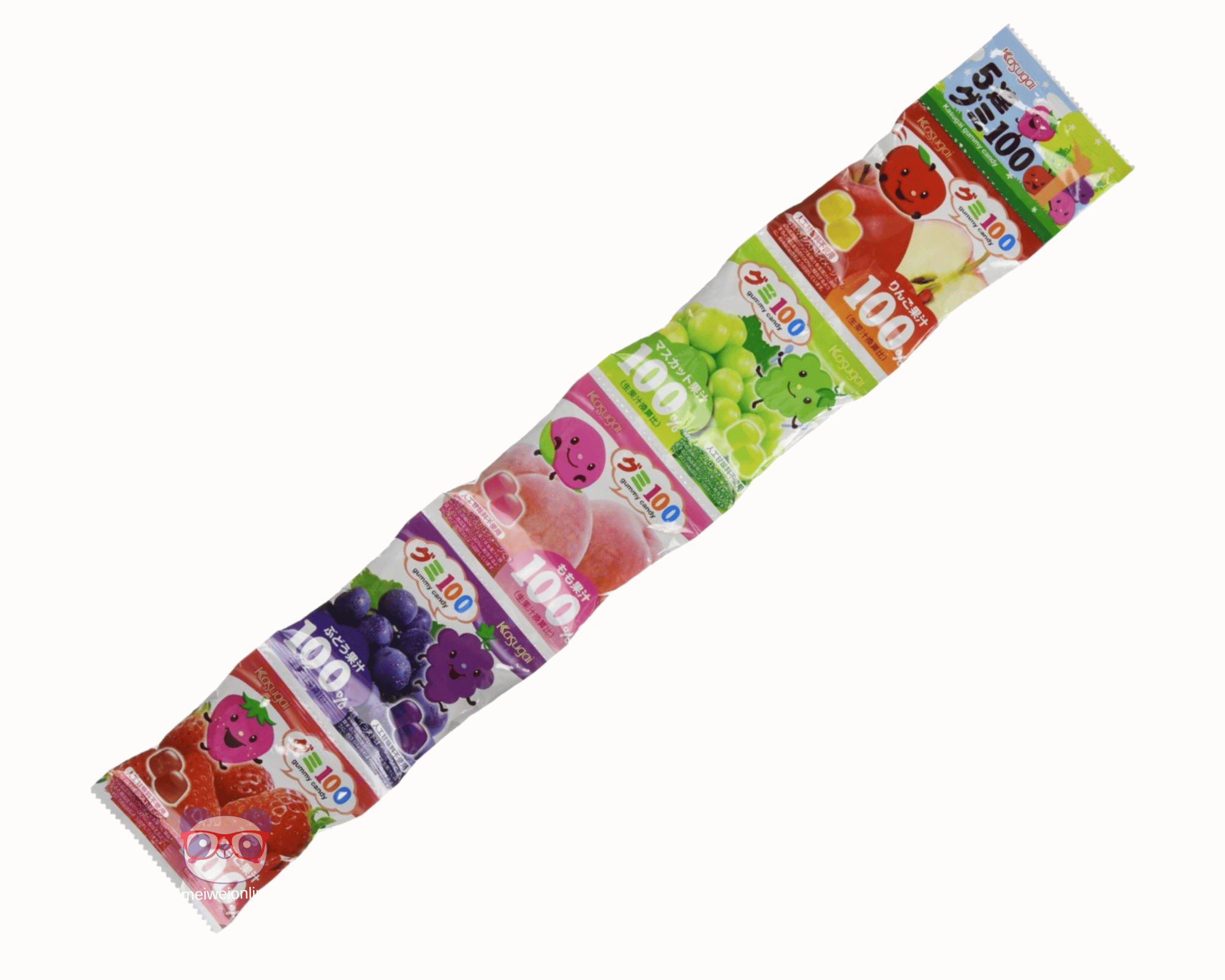 Bala de Goma Sabor Frutas 5 Gummy  - Kasugai - 100 g