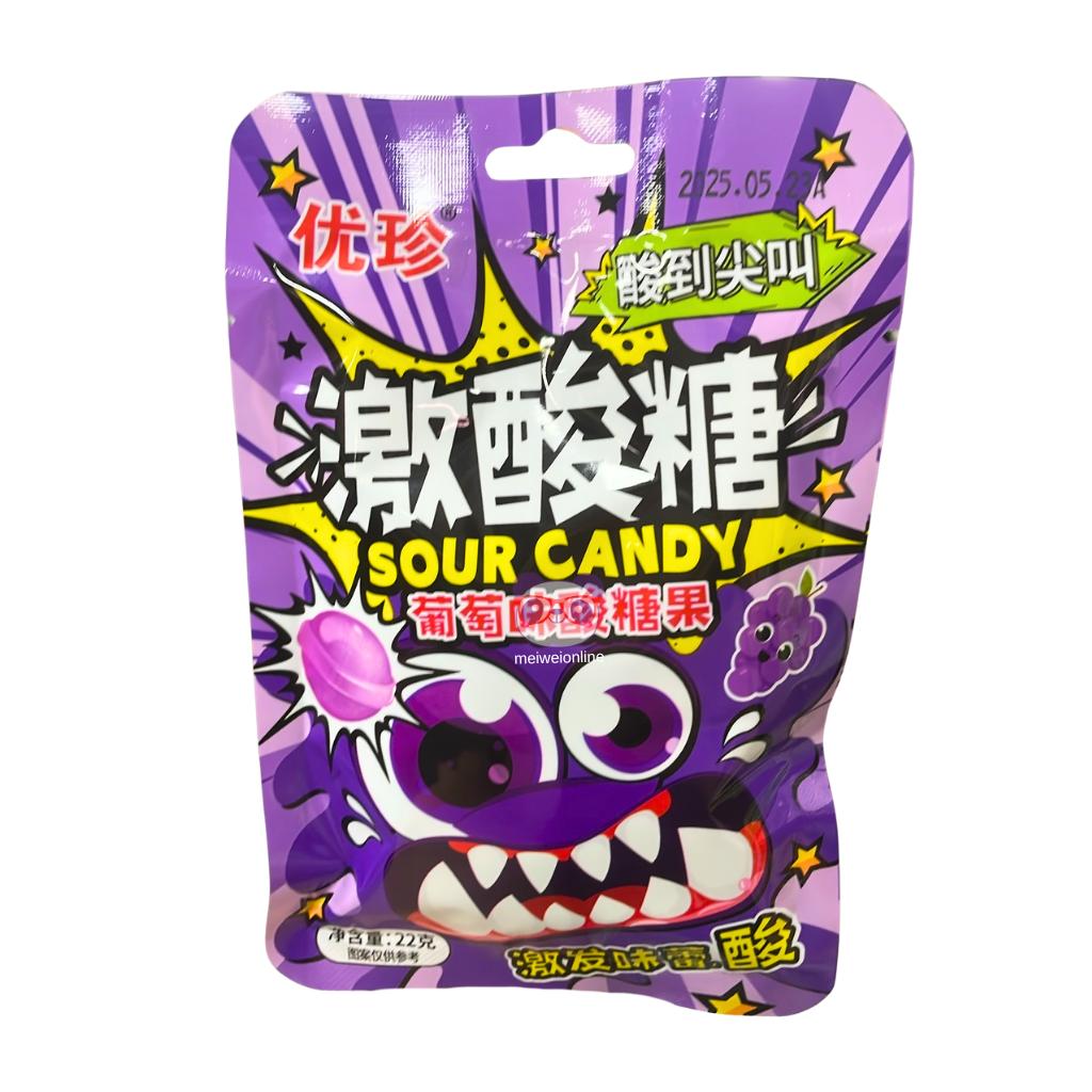 Bala azeda sabor uva - Youzhen 22g