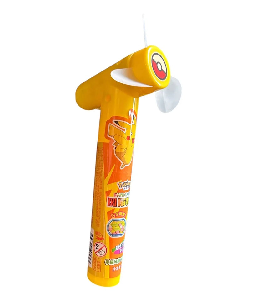 Balas sabor frutas com porta balas e ventilador Pikachu 5g
