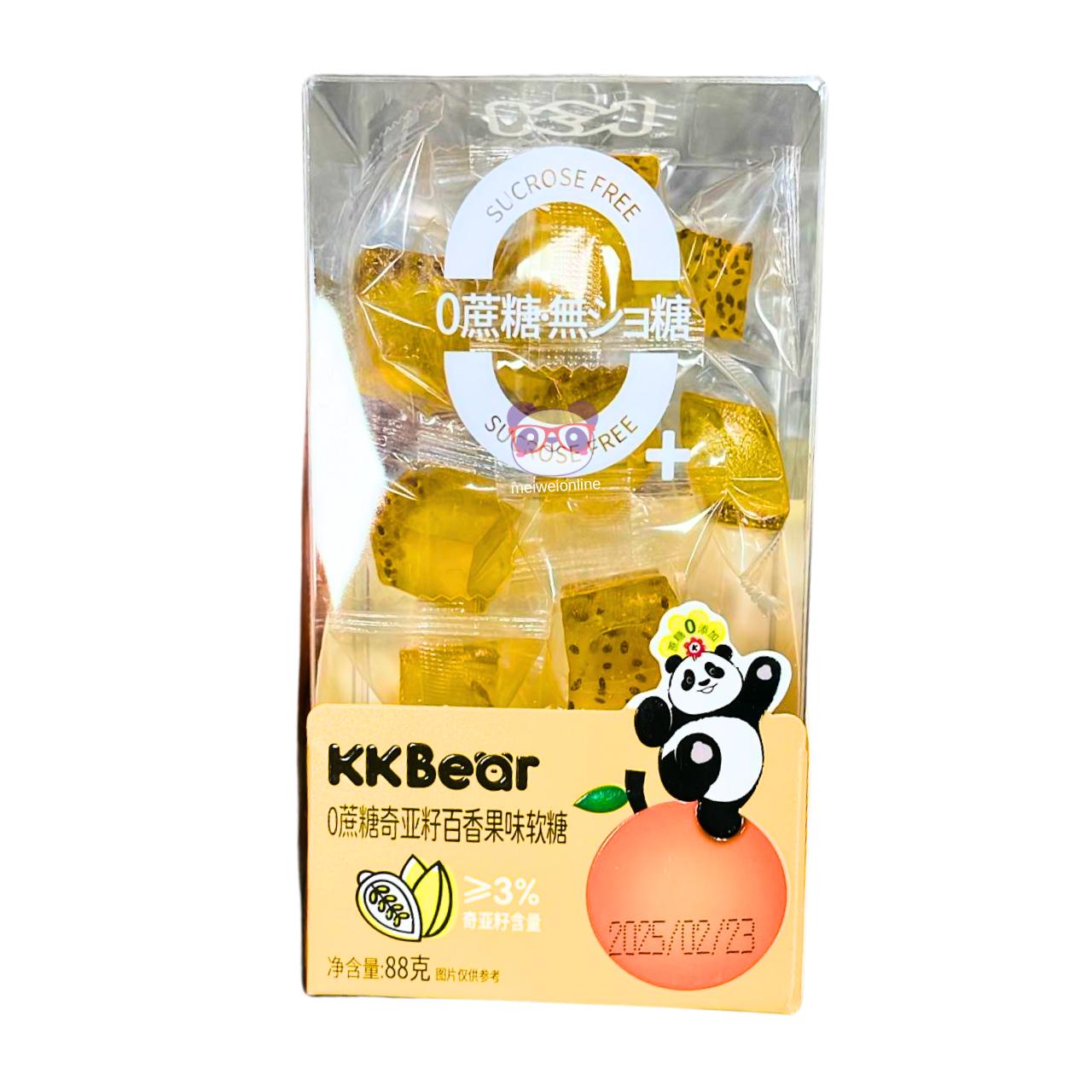 Bala gelatinosa sabor maracujá com semente de chia - KKBear 88g