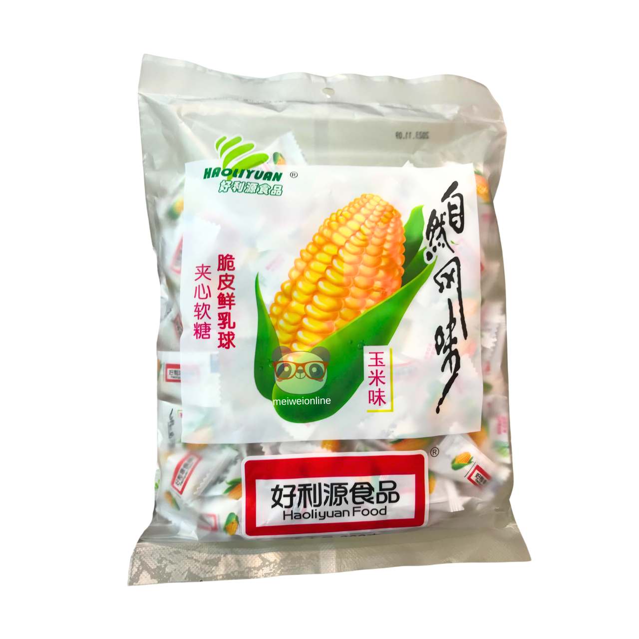 Bala de leite recheada sabor milho - Haoliyuan 320g