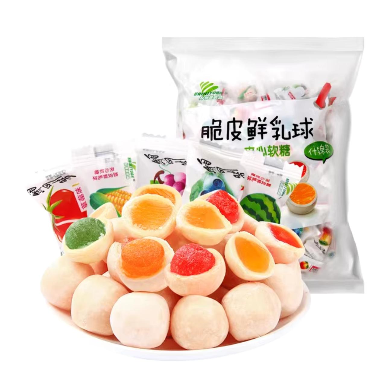 Bala de leite Crispy recheada sabores mistos - Haoliyuan 500g