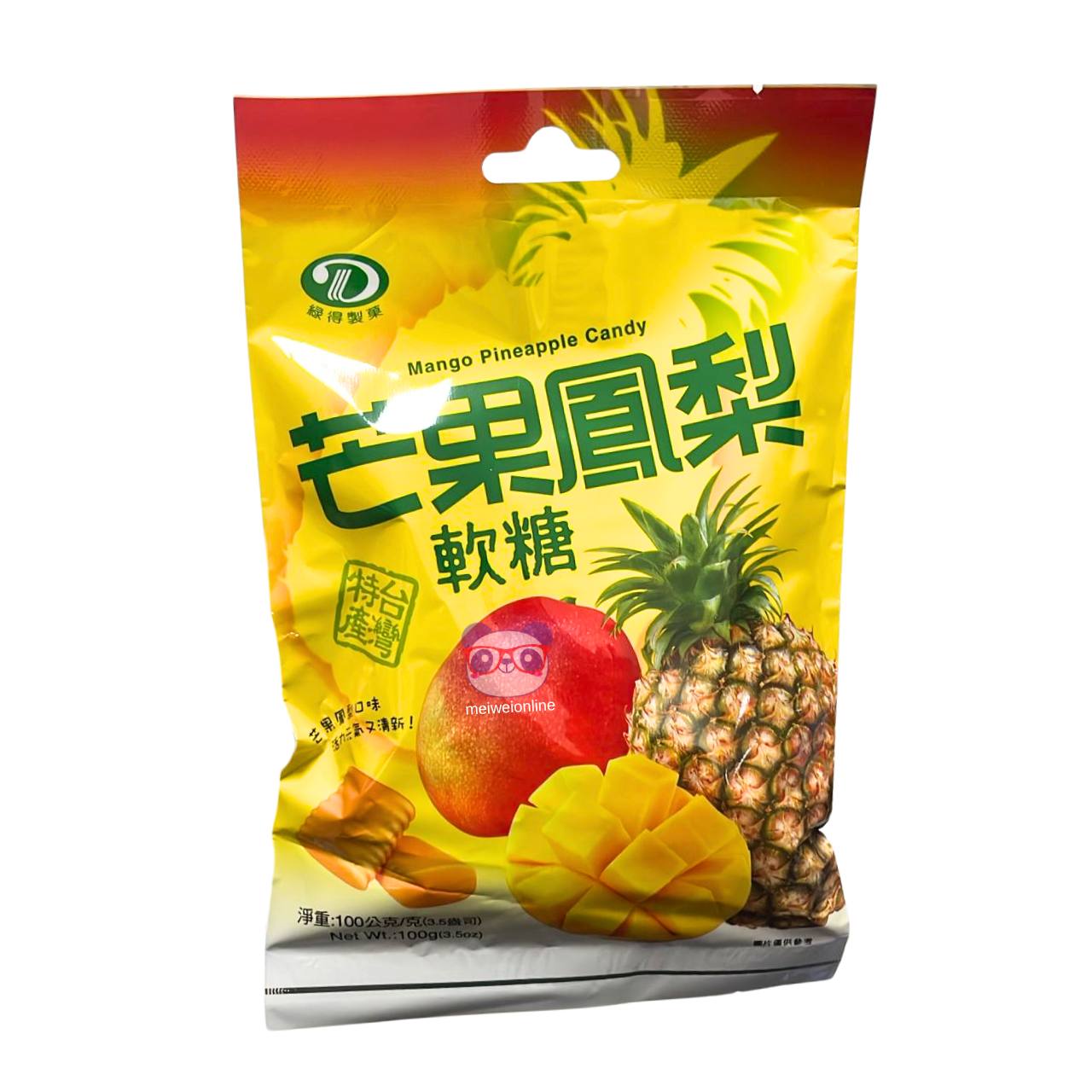 Bala macia sabor manga e abacaxi - Green Candy 100g