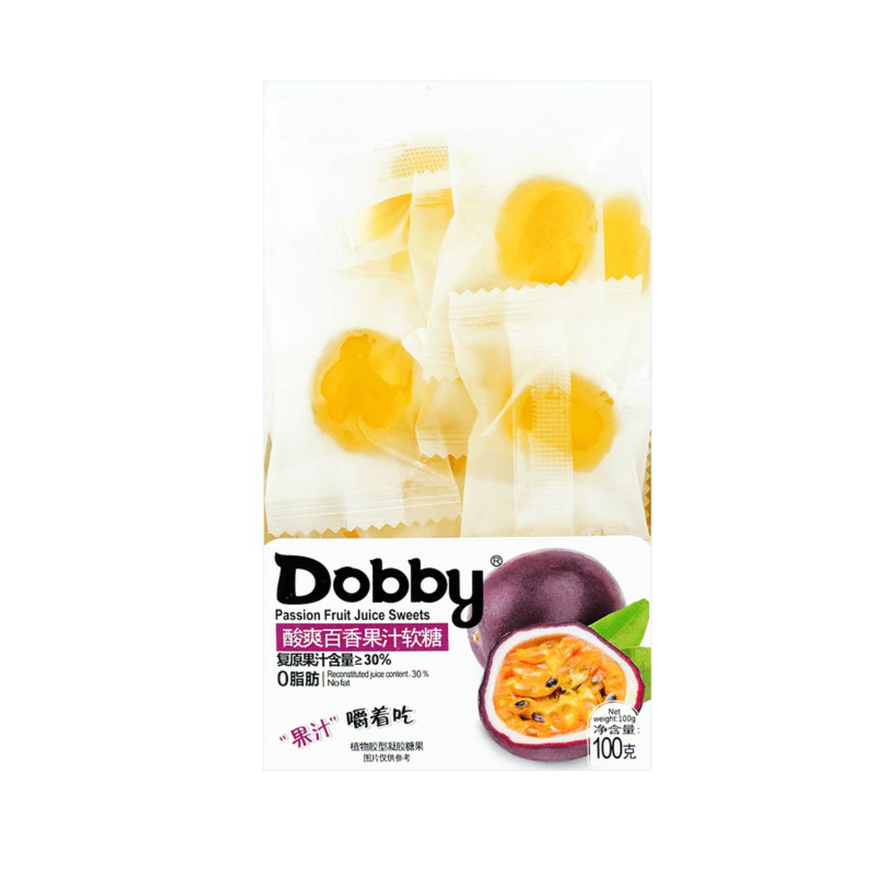 Bala macia de suco de fruta sabor maracujá - Dobby 100g