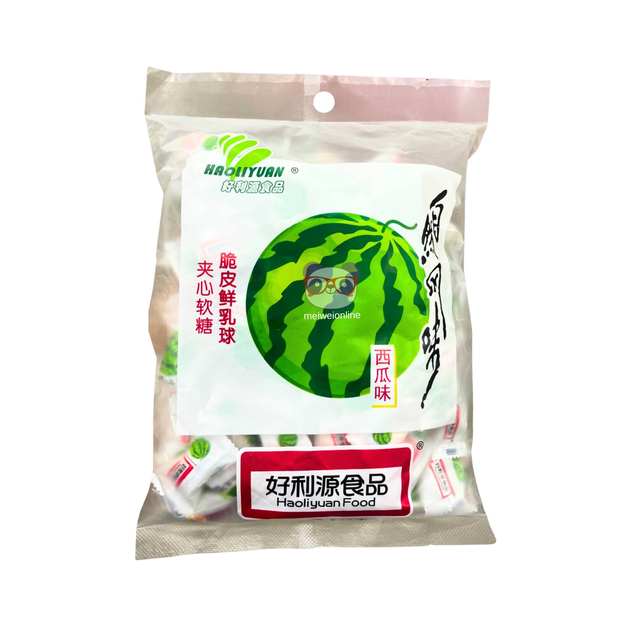 Bala de leite recheada sabor melancia - Haoliyuan 320g
