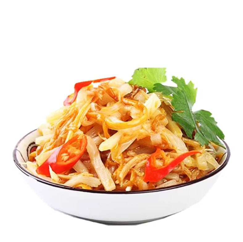 Brotos de bambu crocante com cogumelo agulha (Enoki) - FengWei 70g