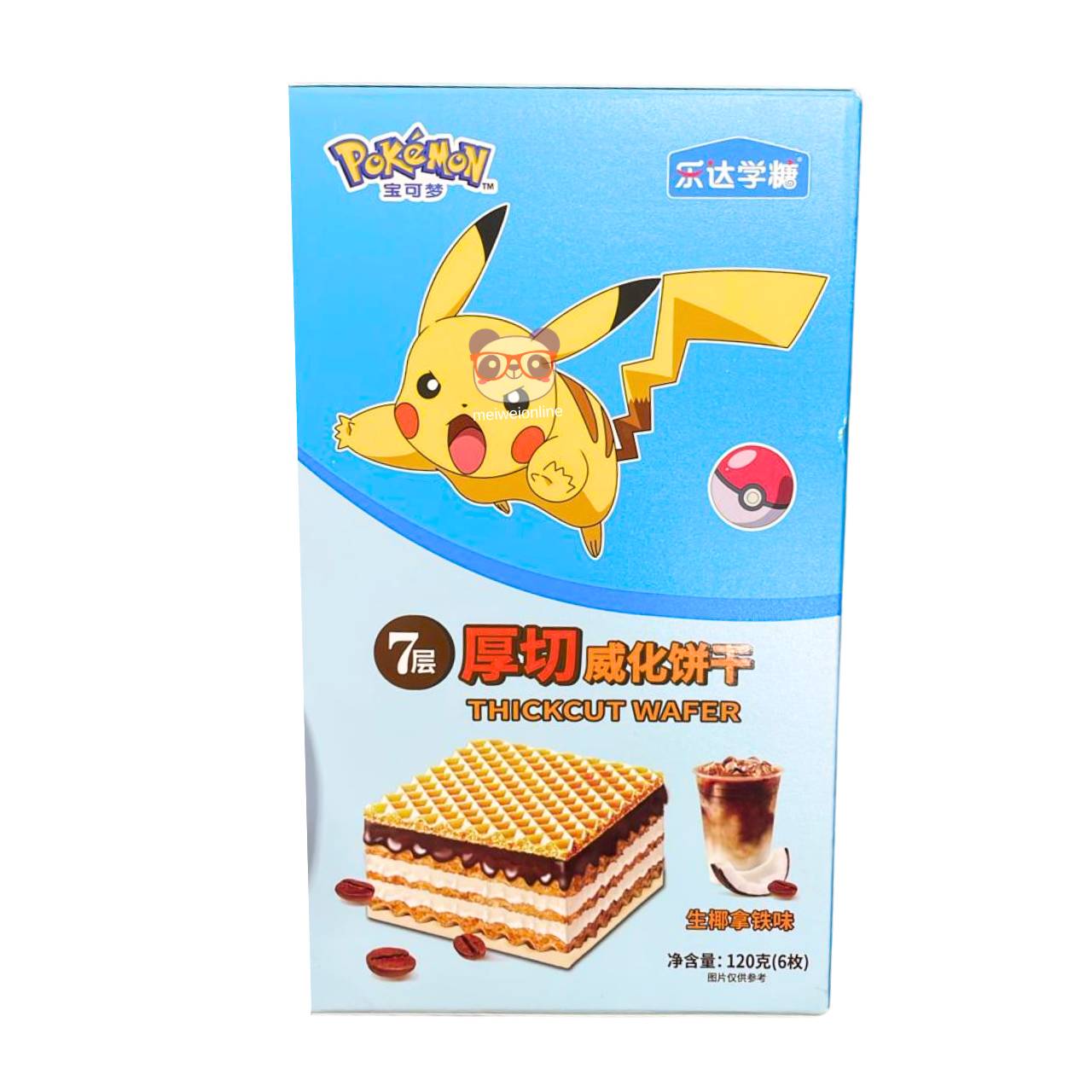 Biscoito Wafer sabor café e coco Pokémon 120g
