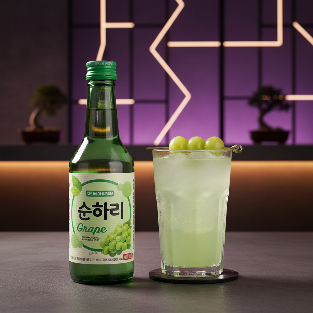 Soju sabor Uva Verde (Green Grape) - Chum Churum 360ml