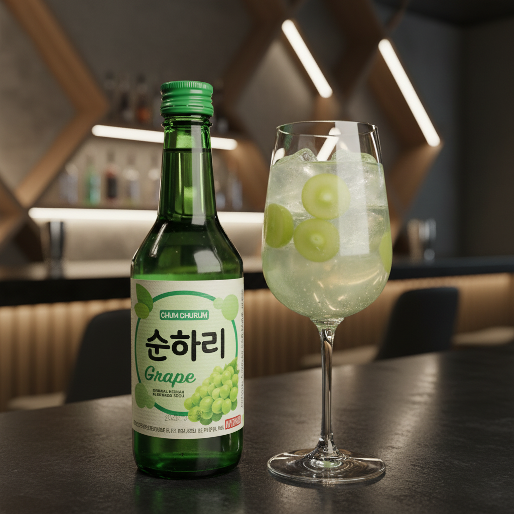 Soju sabor Uva Verde (Green Grape) - Chum Churum 360ml