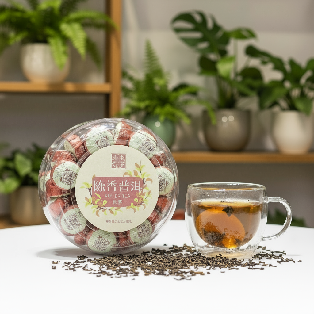 Chá Pu’er Ripe (Shu) em Esferas Prensadas 200g – Jindian Tea | Chen Xiang Pu’er  – 陈香普洱