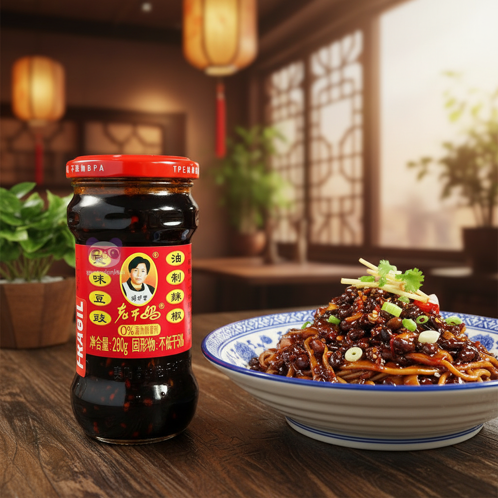 Molho de pimenta tradicional (老干妈风味豆豉) - Lao Gan Ma 280g